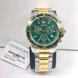Movado Series 800 Chronograph Green Dial Two Tone Steel Strap Watch For Men - 2600148 Authentic Buy Shop Now