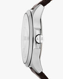 Armani Exchange Whitman Silver Dial Brown Leather Strap Watch For Men - AX2100 Authentic Buy Shop Now