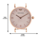 Emporio Armani Classic Quartz Pink Dial Brown Leather Strap Watch For Women - AR1911 Authentic Buy Shop Now