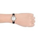 Emporio Armani Gianni T-Bar Mother of Pearl Dial Black Leather Strap Watch For Women - AR11295 Authentic Buy Shop Now
