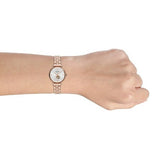 Emporio Armani Gianni T-Bar Silver Dial Rose Gold Steel Strap Watch For Women - AR60023 Authentic Buy Shop Now