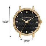 Michael Kors Pyper Three-Hand Black Dial Gold Steel Strap Watch For Women - MK4593 Authentic Buy Shop Now