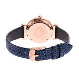 Emporio Armani Gianni T-Bar Analog Mother of Pearl Dial Blue Leather Strap Watch For Women - AR11468 Authentic Buy Shop Now