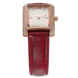 Michael Kors Emery Quartz Diamonds Silver Dial Red Leather Strap Watch For Women - MK4689 Authentic Buy Shop Now