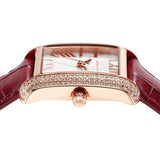 Michael Kors Emery Quartz Diamonds Silver Dial Red Leather Strap Watch For Women - MK4689 Authentic Buy Shop Now