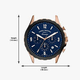 Fossil Forrester Chronograph Blue Dial Blue Leather Strap Watch for Men - FS5814 Authentic Buy Shop Now