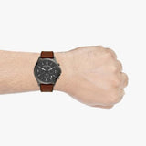 Fossil Forrester Chronograph Grey Dial Brown Leather Strap Watch for Men - FS5815 Authentic Buy Shop Now