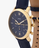 Fossil Neutra Chronograph Blue Dial Blue Leather Strap Watch for Men - FS5790 Authentic Buy Shop Now