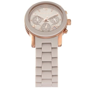 Michael Kors Runway Chronograph Grey Dial Grey Silicone Strap Watch For Women - MK7386 Authentic Buy Shop Now