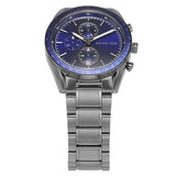 Michael Kors Accelerator Chronograph Blue Dial Grey Steel Strap Watch For Men - MK9111 Authentic Buy Shop Now