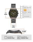 Michael Kors Lennox Chronograph Black Dial Grey Steel Strap Watch For Men - MK9118 Authentic Buy Shop Now
