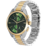Emporio Armani Claudio Chronograph Green Dial Two Tone Steel Strap Watch For Women - AR11511 Authentic Buy Shop Now