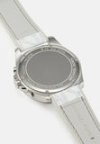 Michael Kors Brecken Chronograph Silver Dial White Leather Strap Watch For Men - MK8949 Authentic Buy Shop Now