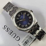 Guess Asset Quartz Blue Dial Silver Steel Strap Watch For Men - GW0575G4 Authentic Buy Shop Now