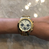 Marc Jacobs Rock Metal Chronograph Gold Dial Gold Steel Strap Watch for Men - MBM3158 Authentic Buy Shop Now