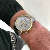 Emporio Armani Renato Chronograph Quartz Silver Dial Two Tone Steel Strap Watch For Men - AR11076 Authentic Buy Shop Now