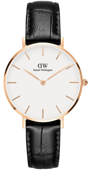 Daniel Wellington Petite Reading White Dial Black Leather Strap Watch For Women - DW00100173 Authentic Buy Shop Now
