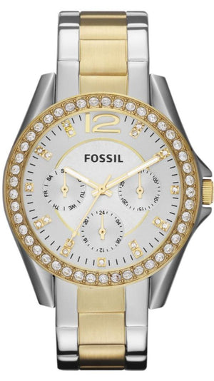 Fossil Riley White Dial Two Tone Steel Strap Watch for Women - ES3204 Authentic Buy Shop Now