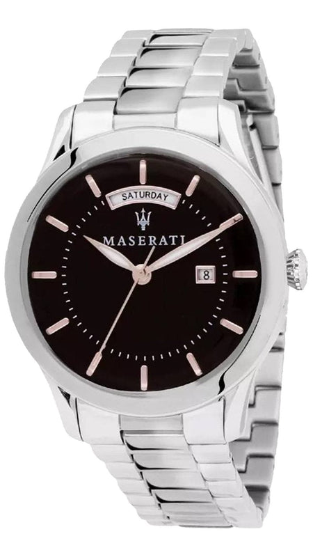 Maserati Tradizione Black Dial Silver Steel Strap Watch For Men - R8853125002 Authentic Buy Shop Now