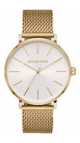 Michael Kors Auden Three Hand White Dial Gold Mesh Strap Watch for Women - MK7150 Authentic Buy Shop Now