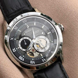 Bulova BVA Classic Automatic Silver Dial Black Leather Strap Watch for Men - 96A135 Authentic Buy Shop Now