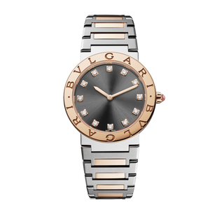 Bvlgari Lady Quartz Diamonds Grey Dial Two Tone Steel Strap Watch for Women - BVLGARI103067 Authentic Buy Shop Now