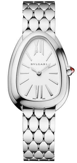 Bvlgari Serpenti Seduttori Quartz White Dial Silver Steel Strap Watch for Women - SERPENTI103141 Authentic Buy Shop Now