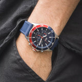 Lacoste Tiebreaker Chronograph Blue Dial Blue Silicon Strap Watch for Men - 2011154 Authentic Buy Shop Now