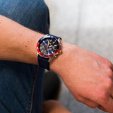 Lacoste Tiebreaker Chronograph Blue Dial Blue Silicon Strap Watch for Men - 2011154 Authentic Buy Shop Now