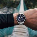 Citizen Eco Drive Chronograph Blue Dial Silver Stainless Steel Watch For Men - CA0690-88L Authentic Buy Shop Now