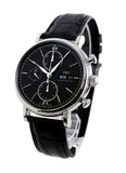IWC Portofino Chronograph Black Dial Black Leather Strap Watch for Men - IW391008 Authentic Buy Shop Now