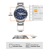 Armani Exchange Hampton Chronograph Blue Dial Silver Steel Strap Watch For Men - AX2155 Authentic Buy Shop Now