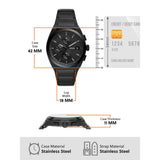 Fossil Everett Chronograph Black Dial Black Steel Strap Watch for Men - FS5797 Authentic Buy Shop Now