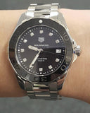 Tag Heuer Aquaracer Quartz Black Dial Silver Steel Strap Watch for Women - WAY131M.BA0748 Authentic Buy Shop Now