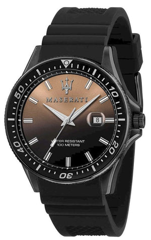 Maserati SFIDA Quartz Black Dial Black Rubber Strap Watch For Men - R8851140001 Authentic Buy Shop Now