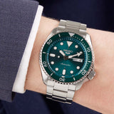 Seiko 5 Sports Automatic Green Dial Silver Steel Strap Watch For Men - SRPD61K1 Authentic Buy Shop Now