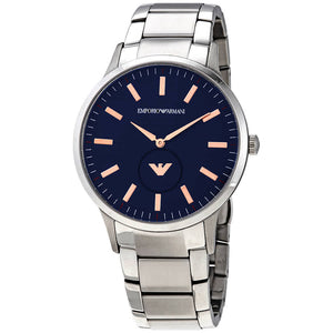 Emporio Armani Renato Blue Dial Silver Steel Strap Watch For Men - AR11137 Authentic Buy Shop Now