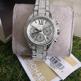 Michael Kors Mini Bradshaw Crystals Silver Dial Silver Steel Strap Watch For Women - MK6454 Authentic Buy Shop Now