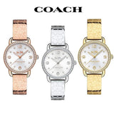 Coach Delancey Silver Dial Rose Gold Steel Strap Watch for Women - 14502355 Authentic Buy Shop Now