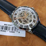 Fossil Townsman Automatic Skeleton Silver Dial Black Leather Strap Watch for Men - ME3041 Authentic Buy Shop Now