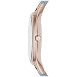 Emporio Armani Aurora Quartz Mother of Pearl White Dial Blue Leather Strap Watch For Women - AR11109 Authentic Buy Shop Now