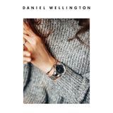 Daniel Wellington Iconic Link Black Dial Silver Steel Strap Watch for Women - DW00100204 Authentic Buy Shop Now