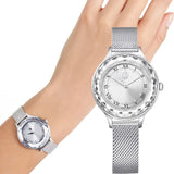 Swarovski Octea Nova Silver Dial Silver Mesh Strap Watch for Women - 5650039 Authentic Buy Shop Now