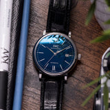 IWC Portofino '150 Years Edition' Automatic Blue Dial Black Leather Strap Watch for Men - IW356518 Authentic Buy Shop Now