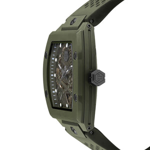Philipp Plein The Skeleton Green Dial Green Silicone Strap Watch for Men- PWVBA0223 Authentic Buy Shop Now
