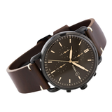 Fossil Commuter Chronograph Black Dial Brown Leather Strap Watch for Men - FS5403 Authentic Buy Shop Now