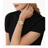 Michael Kors Parker Three Hand Gold Dial Brown Leather Strap Watch For Women - MK2973 Authentic Buy Shop Now