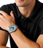 Michael Kors Lexington Chronograph Blue Dial Silver Steel Strap Watch for Men - MK9165 Authentic Buy Shop Now