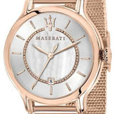 Maserati Epoca Mother of Pearl Dial Rose Gold Mesh Strap Watch For Women - R8853118506 Authentic Buy Shop Now
