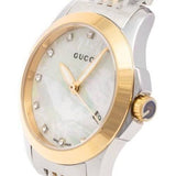 Gucci G Timeless Diamonds Mother of Pearl Dial Two Tone Mesh Bracelet Watch for Women - YA126513 Authentic Buy Shop Now